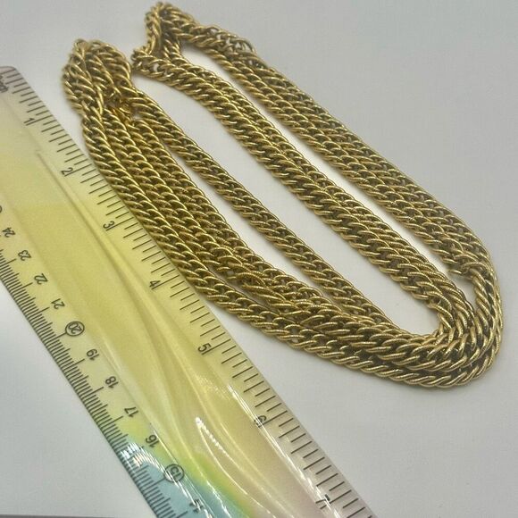 Monet vintage very long gold tone chain necklace - Picture 5 of 10